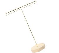 Ciieeo Organizador De Joyas Con Gancho 18 Colgadores, Base De Madera y Aleación, Soporte Para Collares y Pendientes, Expositor De Joyería Para Mesa, Almacenamiento y Exhibición Elegante