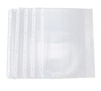 Ciieeo Pack de 100 Fundas Transparentes Tamaño A4 30 Agujeros para Carpetas, Bolsillos Reutilizables para Guardar Documentos Sueltos en Entornos Escolares y Laborales