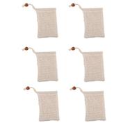 Ciieeo Pack de 6 Bolsas de Jabón Espumosas de Ramio para Ducha, Facial y Corporal que Elimina Grasa y Suciedad, Reduce Fricción y Masajea la Epidermis