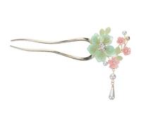 Ciieeo Palillos Pelo Chinos Borla Verde, Accesorio Tradicional Hecho a Mano, Tamaño Mediano, para Mujeres Amantes del Estilo Hanfu, Adecuado para Bodas, Fiestas y Cosplay