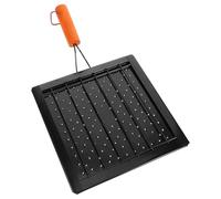 Ciieeo Parrilla Plegable para Barbacoa con Mango de Madera Cesta Perforada de Acero Inoxidable para Asar Pescado y Verduras Utensilio Portátil Multifuncional para Camping y Picnics