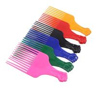 Ciieeo Peines de Plástico Antistáticos para Cabello y Barba, Dientes Largos y Planos, 6 Unidades Multicolor, Ideales para Peluquería y Selección de Peinado en Hombres y Color Aleatorio