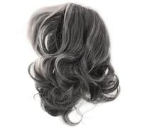 Ciieeo Peluca Corta Gris Oscuro y Gris Claro para Mujer Mayor Peluca Sintética Rizada de Media Longitud Gorra Transpirable para Disfraz y Uso Diario Cómoda