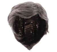 Ciieeo Peluca Corta Sintética para Hombre Gris Plateado y Marrón, Resistente al Calor, Parte Inclinada Moderna, Peluca Realista para Cosplay, Halloween y Uso Diario, Fibras Cómodas