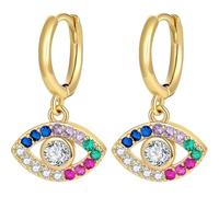 Ciieeo Pendientes Colgantes de Ojo Turco Cristales de Imitación Diseño Moderno para Mujer Joyería de Oreja Gemas Accesorios para Playa Vacaciones y Uso Diario 1 Par