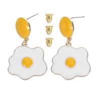 Ciieeo Pendientes Colgantes Diseño Creativo y Cómodo de Huevo Escalfado para Mujer Varios estilos de Aleación Ideales para Fiestas y Uso Diario