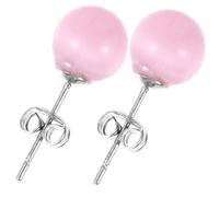 Ciieeo Pendientes de Cristal de 8 MM para Mujer Bola Redonda de Ágata Ojo de Gato Rosa Antialérgicos Joyería Ligera para Uso Diario y Fiestas Accesorios Modernos y Versátiles