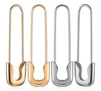 Ciieeo Pendientes de Imperdible para Mujer 2 Pares 1 Par Plateado 1 Par Dorado Pendientes de Botón de Aleación Joyas de Oreja Modernas para Uso Diario y Fiestas