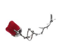 Ciieeo Pendientes de Rosa Espinas Estilo Oscuro, Aleación Ligera, para Mujer, Fiesta y Club, Tamaño Único, Color Vino Tinto