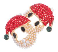 Ciieeo Pendientes Navideños de Papá Noel para Mujer Aleación Gemas de Imitación Diseño Goteo de Aceite Ligeros y Cómodos Accesorios para Fiestas y Celebraciones Navideñas