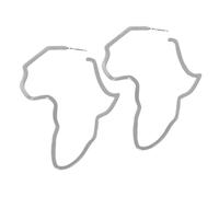 Ciieeo Pendientes para Mujer Diseño de Mapa Africano Grandes y Llamativos de Metal Plateado Hipoalergénico 1 Par Ideales para Adolescentes y Uso Diario