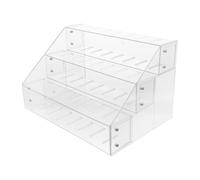 Ciieeo Pequeña Estantería Montessori para Pequeños de Plástico Transparente | Diseño Frontal de 3 Niveles, Bordes Redondeados y Altura Baja, para Aulas y Escritorio