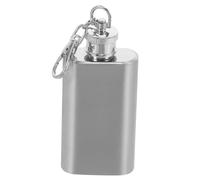 Ciieeo Petaca Inoxidable con Tapa Plana y Frasco Portátil para Licor Resistente Fugas para Senderismo y Color Plata