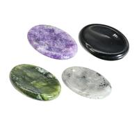 Ciieeo Piedras de Masaje Facial Naturales 4 Piezas Mini Raspadores de Pulgar Portátiles Multicolor para Relajación y Alivio de Estrés Bordes Redondeados Uso Diario en Color Aleatorio