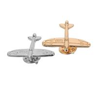 Ciieeo Pin de Solapa Diseño de Avión Miniatura 2 Piezas Dorado y Plateado Accesorio Formal para Traje y Camisa Broche Unisex para Eventos y Temática de Viajes