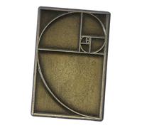 Ciieeo Pin de Solapa Matemático Diseño de Proporción Áurea y Estilo Medieval, Pasador Rectangular de Metal para Decoracion Colegio y Regalos para Matemáticos