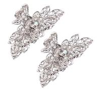 Ciieeo Pinzas Cabello Mujer 2 Piezas Diseño Retro y Flores, Aleación de Zinc y Rhinestone, Sujetan Bien sin Dañar el Pelo, Ideales para Trabajar y Comer
