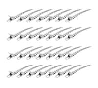 Ciieeo Pinzas para Cortar el Pelo de Acero Inoxidable, 36 Piezas Grandes, Clips de Peluquería para Seccionar el Cabello, Horquillas de Pato Plateadas, Uso Profesional y Personal