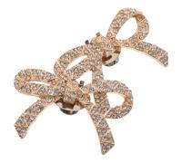 Ciieeo Pinzas para Zapatos Lazo Desmontable Dorado, Accesorio de Adorno para Zapato Gemas de Imitación, 1 Par de Sujetadores Decorativos para Fiesta, Boda y Uso Femenino