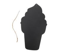 Ciieeo Pizarra Decorativa de Madera en Forma de Helado 20x35 Cm, Tablero Colgante para Mensajes, Pizarra Artesanal para Cafetería y Decoración de Fiestas, Uso Tiza y Limpieza Fácil