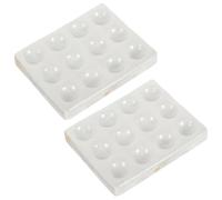 Ciieeo Placa de Reacción de Porcelana Cerámica 12 Orificios, 2 Piezas, Fina Elaboración, Fácil de Almacenar para Laboratorio de Química