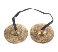 Ciieeo Platillos de Dedo de Cobre Nepalí, Par Pequeño para Percusión Rítmica y Yoga, Campana Espiritual para Rituales Religiosos y Danza del Vientre, Accesorio Musical Étnico Duradero