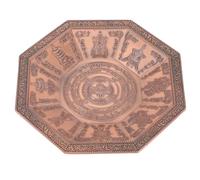 Ciieeo Plato Budista Octogonal de Hierro Rojo, Plato de Homenaje al Fuego del Templo, Placa de Ofrendas para Ceremonias Religiosas, Resistente Patrón Auspicioso Retro, Adecuado