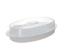 Ciieeo Plato de Vapor para Microondas con Tapa, Material Pp de Grado Alimenticio, Fácil de Lavar, Adecuado para Cocinar al Vapor en Casa