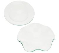 Ciieeo Plato de Vidrio para Aromaterapia 2 Piezas, Repuesto para Calentador de Cera y Aceites Esenciales, Diámetro 100mm y 115mm Transparente, para Difusor de Fragancias y Velas