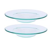 Ciieeo Platos Calentadores de Cera de Vidrio Transparente 115 CM Porta Aceites Esenciales 2 Piezas para Aromaterapia en SPA Salón de Belleza y Decoración del Hogar