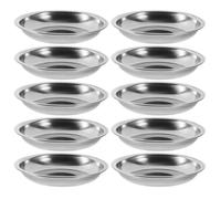 Ciieeo Platos Para Salsa y Mojar 10 Unidades Plato Redondo De Acero Inoxidable Cuenco Pequeño Ideal Para Salsas De Patatas Fritas y Más