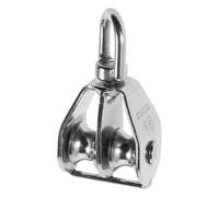 Ciieeo Polea Doble de Acero Inoxidable M15 para Barcos, Sistema de Elevación y Tracción Resistente para Pesca y Navegación, Polea Portátil para Cuerda, Herramienta Versátil para Uso