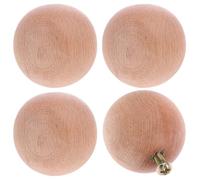 Ciieeo Pomos de Bola de Madera de Haya 38 Mm 4 Piezas para Cajones y Armarios de Cocina, Perillas para Muebles y Tocador, Accesorios para Puertas y Manualidades, Tiradores Decorativos