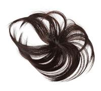 Ciieeo Postizo de Flequillo Sintético Invisible Clip Extensión de Cabello Ligera y Transpirable para Mujer Pieza de Reemplazo sin Costuras Color Castaño Oscuro