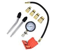 Ciieeo Probador de Presión para Motor Rojo con Adaptadores Manómetro Cilindros de Coche y Moto Kit de Compresión Multifuncional con Estuche Moldeado para Diagnóstico Garaje
