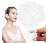Ciieeo Protector Auditivo para Baño Desechable Transparente 200piezas Refuerzo Elástico Doble para Cubrirse los Oídos Ducha y Uso Diario