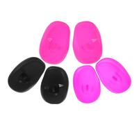 Ciieeo Protectores Auditivos de Silicona para Teñir el Cabello, 3 Pares Resistentes al Calor Agua, Colores Negro, Púrpura y Rosa, Ideales para Uso en Salones Casa, Protección Cómoda
