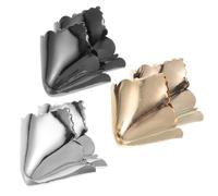 Ciieeo Protectores de Punta Metálicos para Tacones Altos Mujer 3 Pares Plata Dorado y Negro Accesorios para Reparación y Decoración de Zapatos Protección contra Impactos para Uso