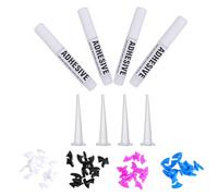 Ciieeo Protectores para Uñas de Gato S 84 Unidades 4 Botellas de Adhesivo 2Ml 4 Paquetes de Fundas 20 Piezas por Paquete Silicona Duradera Accesorios para Garras de Mascotas