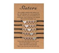 Ciieeo Pulseras Ajustables de Acero Inoxidable Diseño Creativo y Forma de Corazón, Set de 5 Piezas para Banquetes y Promesas de Amistad entre Amigas