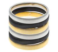 Ciieeo Pulseras de Metal Elásticas para Hombre 6 Piezas 2 Negras 2 Doradas 2 Plateadas Brazaletes de Resorte Ajustables para Mangas de Camisa Uso Profesional y Casual