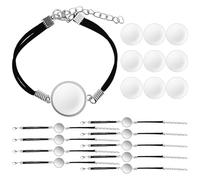 Ciieeo Pulseras Rígidas con Cabujones de Vidrio Transparente Pack de 10 Unidades Accesorios para Pulseras DIY Materiales para Hacer Brazaletes Ideales para Manualidades y