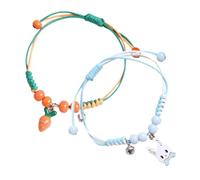 Ciieeo Pulseras Trenzadas para 2 Piezas Hechas a Mano Ajustables Cuerda de Muñeca Diseño Sencillo para Compañeros y Estudiantes Obsequio Accesorios Diarios