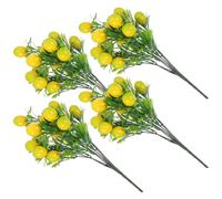 Ciieeo Ramo de 4 Ramas de Limón Artificiales Realistas para Decoración del Hogar y Fiestas, Tallos de Plástico Resistentes Color Verde Limón, Adecuado para Jarrones y Manualidades