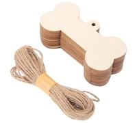 Ciieeo Recortes de Huesos de Perro de Madera 5X10 CM Set 24 Piezas Cuerda de Cáñamo para Manualidades y Decoración en Hogar para y Adultos