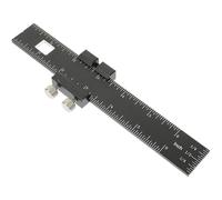 Ciieeo Regla Deslizante Metálica Ajustable para Carpintería Herramienta Práctica y Duradera con Tope Métrico Imperial para Medición y Marcado Bricolaje y Manualidades