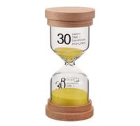 Ciieeo Reloj de Arena de 30 Minutos: Reloj de Arena con de 10 x 5 x 5 cm, de Vidrio y Madera, Ideal para la gestión del Tiempo y para múltiples usos.