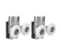 Ciieeo Rodamientos para Puertas de Ducha 23 MM Juego de 2 Ruedas Superiores E Inferiores Resistentes Humedad Guías para Puertas Correderas de Vidrio Rodillos Silenciosos para Mamparas