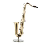 Ciieeo Saxofón Miniatura Alto Tenor con Soporte y Estuche Decoración Adorno Musical Accesorio Didáctico para Oficina