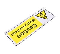 Ciieeo Señal Adhesiva Cuidado Cabeza de Pp Sintético, Pegatina y Resistente al Aceite, Tamaño Mediano, Color Amarillo Brillante para Advertencia Industrial y Seguridad en Fábricas